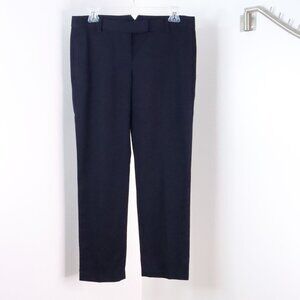 Theory Women's 4 Navy Blue Wool Blend Knit Cropped Ankle Trouser Dress Pants